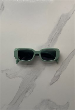 Soft Green Jewel Inspired Oversized Sunglasses