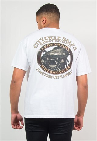 HARLEY DAVIDSON WHITE T-SHIRT
