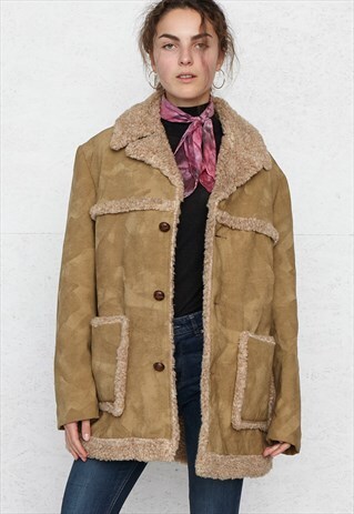 VINTAGE BROWN SHEARLING COAT