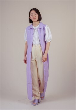 Long Lilac Linen Dress