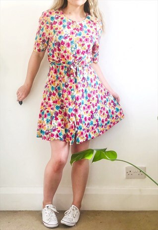 VINTAGE 90S GRUNGE FLORAL MINI DRESS