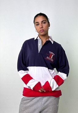 Rare 90s Tommy Hilfiger Rugby Spellout Sweatshirt