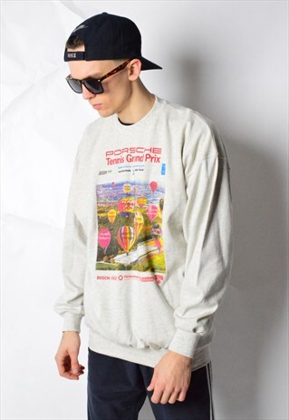 VINTAGE 90S GREY TENNIS SWEATSHIRT