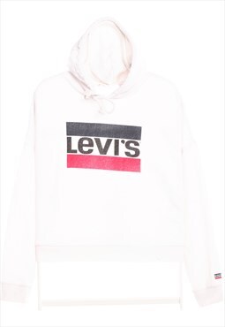 Levi's 90's Spellout Pullover Hoodie Medium White