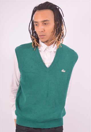 VINTAGE LACOSTE VEST TANK TOP GREEN