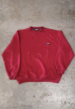 Vintage Lotto Sweatshirt Red with Embroidered Logo