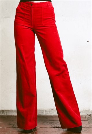 VINTAGE 70S RED BELL BOTTOM PANTS