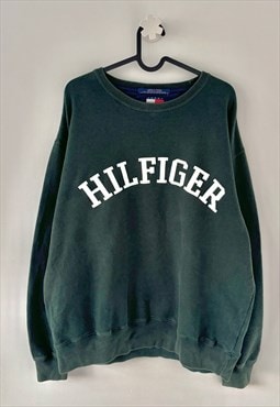 Vintage Tommy Hilfiger green spellout sweatshirt large 