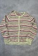CROFT&BARROW KNITTED CARDIGAN ABSTRACT PATTERNED KNIT 