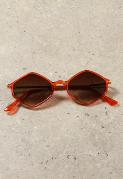 Red Diamond Frame Retro Style Sunglasses