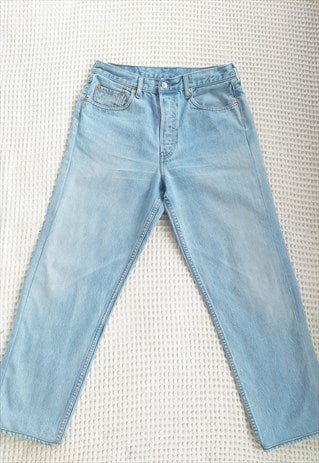 Vintage Button Fly Light Blue Tapered Fit  Levi Jeans