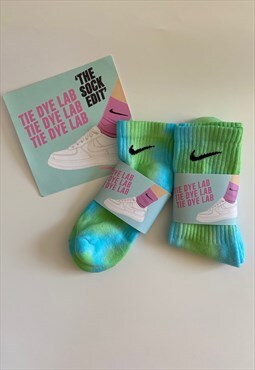 Nike 'Cool Mint' (Blue/Green) Tie Dye Socks - 1 Pair