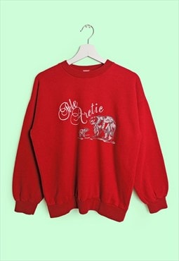 Vintage 80's 90's Arctic Pole Polar Bear Sweatshirt XMas Red