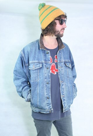 VINTAGE 80'S USA DENIM LINED WINTER OVERSIZED JACKET