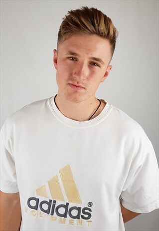 RARE VINTAGE ADIDAS EQUIPMENT EMBROIDERED THICK T-SHIRT
