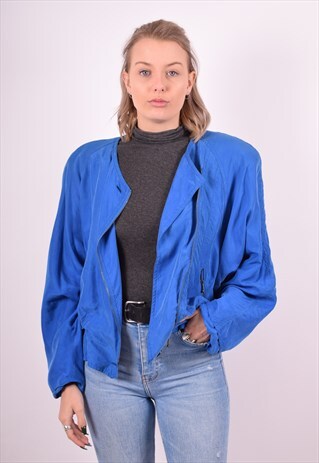 WOMENS VINTAGE JACKET MEDIUM BLUE 90S