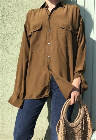 KAKI SILK SHIRT