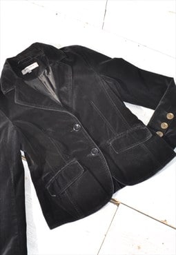Vintage black velvet cotton blazer,jacket.