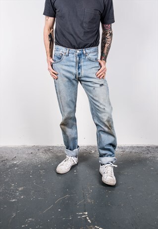 VINTAGE BLUE LEVI'S 501 PAINT JEANS