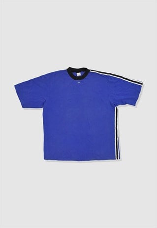 VINTAGE 90S NIKE EMBROIDERED LOGO T-SHIRT IN BLUE