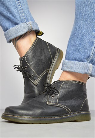 VINTAGE 90S DR. MARTENS BLACK LEATHER ANKLE BOOTS GRUNGE