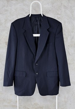 Gieves & Hawkes Savile Row Blazer Jacket Navy Blue Wool UK44