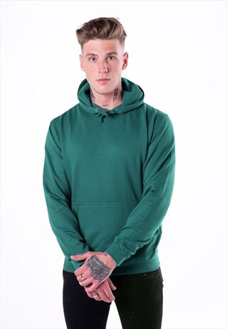 ESSENTIAL BLANK PULOVER HOODY - DEEP TEAL BLUE