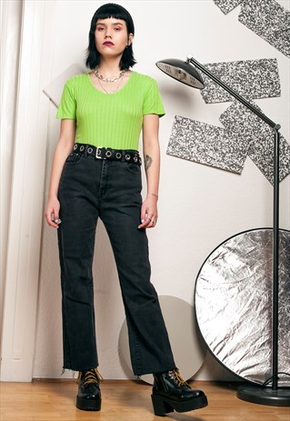 CROPPED LEVI'S JEANS - 90S VINTAGE REWORKED FRAYED HEM DENIM