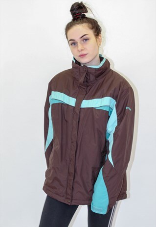 VINTAGE COLUMBIA COAT IN BROWN XL