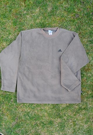 VINTAGE 90S ADIDAS V-NECK FLEECE SWEATSHIRT