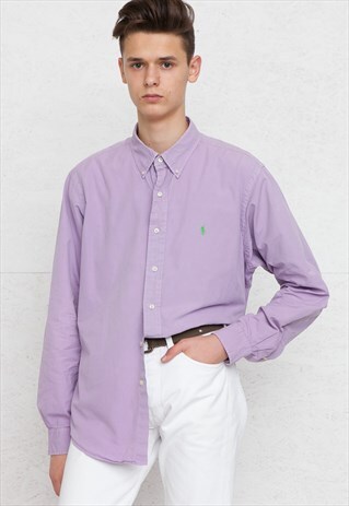 VINTAGE PURPLE POLO RALPH LAUREN LONG SLEEVE SHIRT