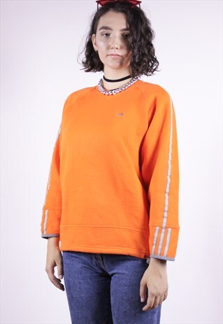 ORANGE ADIDAS SWEATER WITH REFLECTIVE STRIPES