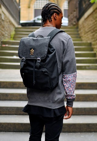 ORNATE EMBOSSED PANEL LAPTOP BACKPACK
