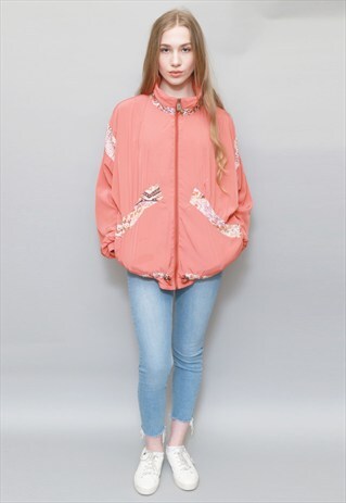 VINTAGE 1990'S 'L'ALPINA' PEACHY PINK SPORTY JACKET