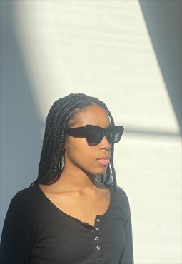 Black Classic Rectangle Sunglasses