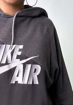Tonal Grey 00s NIKE Air Embroidered Hoodie Sweatshirt