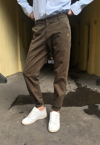 VINTAGE 90' CLASSIC ELEGANT RALPH LAUREN OLIVE TROUSERS