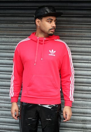 VINTAGE ADIDAS ORIGINALS RED LOGO HOODIE