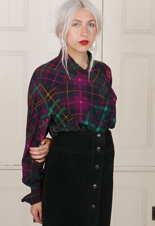 80S TARTAN BLOUSE
