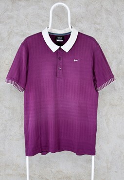 Nike Golf Purple Polo Shirt Short Sleeve Dri-Fit Men's Large