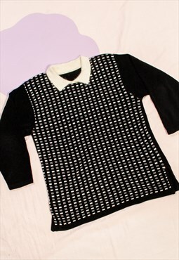 Vintage Jumper 90s Knitted Dark Academia Preppy Sweater
