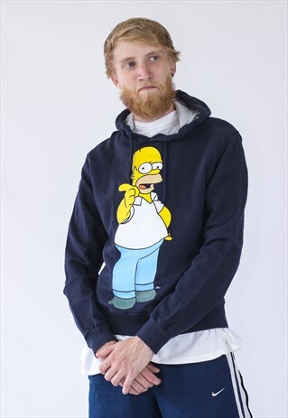 VINTAGE MENS SIMPSONS HOMER BIG LOGO HOODIE SWEAT