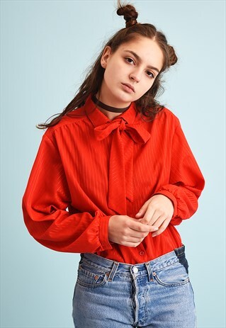 80'S RETRO STRIPED SHIMMER MOMS SHIRT BLOUSE