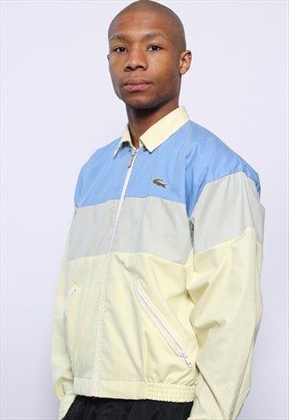 VINTAGE LACOSTE LOGO JACKET TRACK JACKET OVERSHIRT YELLOW