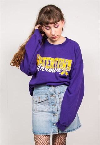 VINTAGE 90'S PURPLE WATERTOWN ARROWS USA SWEATSHIRT