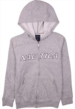 Nautica 90's Spellout Full Zip Up Hoodie Large Grey