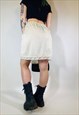VINTAGE 90S 00S Y2K SATIN LACE SHEER MINI SLIP SKIRT