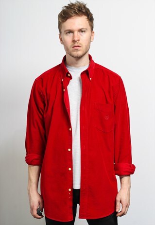 VINTAGE RALPH LAUREN CHAPS CORDUROY CORD SHIRT RED