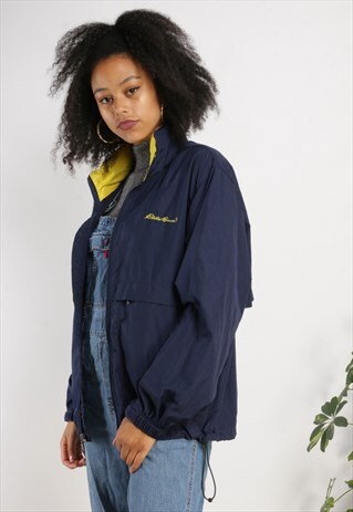 VINTAGE EDDIE BAUER LIGHTWEIGHT JACKET IN NAVY BLUE X396