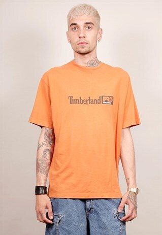 VINTAGE 90'S TIMBERLAND OVERSIZED ORANGE T-SHIRT